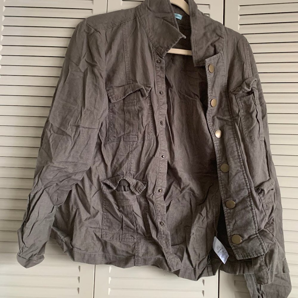 Brown/Olive fashion utility jacket with pockets